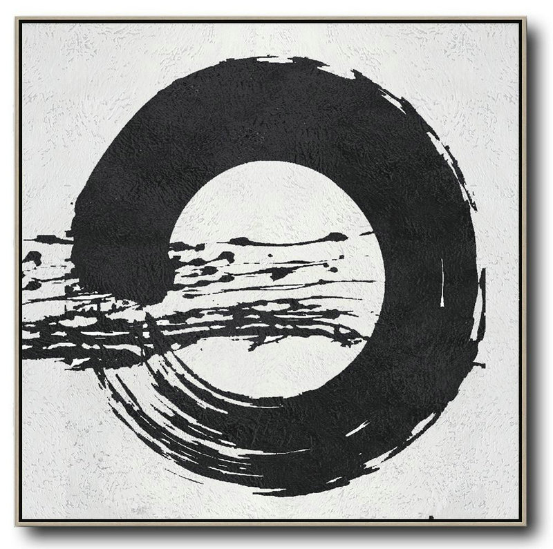 Extra Large Acrylic Painting On Canvas,Oversized Minimal Black And White Painting - Large Canvas Art,Modern Art Abstract Painting